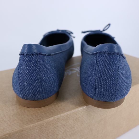 Christian Louboutin 41 Mamadrague Square Toe Ballerina Denim Blue Flats E834 - Picture 11 of 15